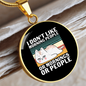 Like Morning People Cat Circle Necklace Stainless Steel or 18k Gold 18-22"-Express Your Love Gifts