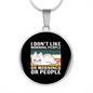 Like Morning People Cat Circle Necklace Stainless Steel or 18k Gold 18-22"-Express Your Love Gifts