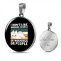 Like Morning People Cat Circle Necklace Stainless Steel or 18k Gold 18-22"-Express Your Love Gifts