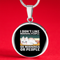 Like Morning People Cat Circle Necklace Stainless Steel or 18k Gold 18-22"-Express Your Love Gifts
