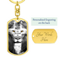 Lion Of Judah Swivel Keychain Dog Tag Stainless Steel or 18k Gold-Express Your Love Gifts