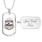 Lions Just Go And Hunt Necklace Stainless Steel or 18k Gold Dog Tag 24" Chain-Express Your Love Gifts
