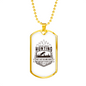 Lions Just Go And Hunt Necklace Stainless Steel or 18k Gold Dog Tag 24" Chain-Express Your Love Gifts