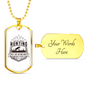 Lions Just Go And Hunt Necklace Stainless Steel or 18k Gold Dog Tag 24" Chain-Express Your Love Gifts