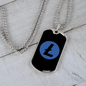 Litecoin Crypto Necklace Stainless Steel or 18k Gold Dog Tag 24" Chain-Express Your Love Gifts