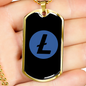 Litecoin Crypto Necklace Stainless Steel or 18k Gold Dog Tag 24" Chain-Express Your Love Gifts