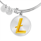 Litecoin Gold Bracelet Stainless Steel or 18k Gold Circle Bangle-Express Your Love Gifts