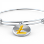Litecoin Gold Bracelet Stainless Steel or 18k Gold Circle Bangle-Express Your Love Gifts