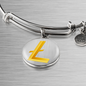 Litecoin Gold Bracelet Stainless Steel or 18k Gold Circle Bangle-Express Your Love Gifts