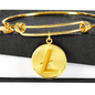 Litecoin Gold Bracelet Stainless Steel or 18k Gold Circle Bangle-Express Your Love Gifts