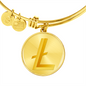 Litecoin Gold Bracelet Stainless Steel or 18k Gold Circle Bangle-Express Your Love Gifts