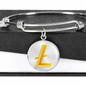 Litecoin Gold Bracelet Stainless Steel or 18k Gold Circle Bangle-Express Your Love Gifts