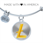 Litecoin Gold Bracelet Stainless Steel or 18k Gold Circle Bangle-Express Your Love Gifts