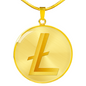 Litecoin Gold Circle Necklace Stainless Steel or 18k Gold 18-22"-Express Your Love Gifts