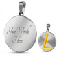 Litecoin Gold Circle Necklace Stainless Steel or 18k Gold 18-22"-Express Your Love Gifts
