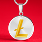 Litecoin Gold Circle Necklace Stainless Steel or 18k Gold 18-22"-Express Your Love Gifts