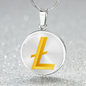 Litecoin Gold Circle Necklace Stainless Steel or 18k Gold 18-22"-Express Your Love Gifts