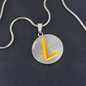 Litecoin Gold Circle Necklace Stainless Steel or 18k Gold 18-22"-Express Your Love Gifts