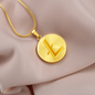 Litecoin Gold Circle Necklace Stainless Steel or 18k Gold 18-22"-Express Your Love Gifts