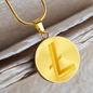 Litecoin Gold Circle Necklace Stainless Steel or 18k Gold 18-22"-Express Your Love Gifts