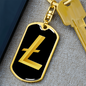Litecoin Gold Crypto Cryptocurrency Keychain Stainless Steel or 18k Gold Dog Tag Keyring-Express Your Love Gifts