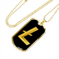 Litecoin Gold Crypto Necklace Stainless Steel or 18k Gold Dog Tag 24" Chain-Express Your Love Gifts