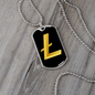 Litecoin Gold Crypto Necklace Stainless Steel or 18k Gold Dog Tag 24" Chain-Express Your Love Gifts