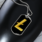 Litecoin Gold Crypto Necklace Stainless Steel or 18k Gold Dog Tag 24" Chain-Express Your Love Gifts