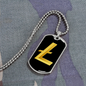 Litecoin Gold Crypto Necklace Stainless Steel or 18k Gold Dog Tag 24" Chain-Express Your Love Gifts