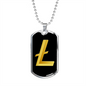 Litecoin Gold Crypto Necklace Stainless Steel or 18k Gold Dog Tag 24" Chain-Express Your Love Gifts