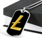 Litecoin Gold Crypto Necklace Stainless Steel or 18k Gold Dog Tag 24" Chain-Express Your Love Gifts