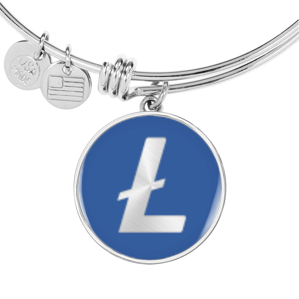 Litecoin (LTC) Bracelet Stainless Steel or 18k Gold Circle Bangle-Express Your Love Gifts