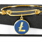 Litecoin (LTC) Bracelet Stainless Steel or 18k Gold Circle Bangle-Express Your Love Gifts