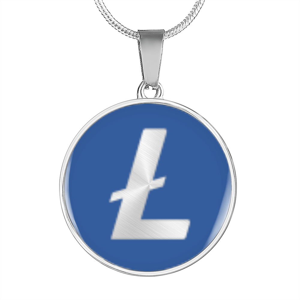 Litecoin (LTC) Circle Necklace Stainless Steel or 18k Gold 18-22"-Express Your Love Gifts