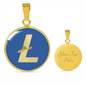 Litecoin (LTC) Circle Necklace Stainless Steel or 18k Gold 18-22"-Express Your Love Gifts