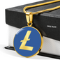 Litecoin (LTC) Circle Necklace Stainless Steel or 18k Gold 18-22"-Express Your Love Gifts