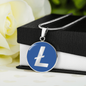 Litecoin (LTC) Circle Necklace Stainless Steel or 18k Gold 18-22"-Express Your Love Gifts
