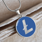 Litecoin (LTC) Circle Necklace Stainless Steel or 18k Gold 18-22"-Express Your Love Gifts