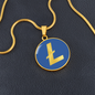 Litecoin (LTC) Circle Necklace Stainless Steel or 18k Gold 18-22"-Express Your Love Gifts
