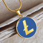 Litecoin (LTC) Circle Necklace Stainless Steel or 18k Gold 18-22"-Express Your Love Gifts