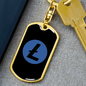 Litecoin (LTC) Crypto Cryptocurrency Keychain Stainless Steel or 18k Gold Dog Tag Keyring-Express Your Love Gifts