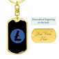 Litecoin (LTC) Crypto Cryptocurrency Keychain Stainless Steel or 18k Gold Dog Tag Keyring-Express Your Love Gifts