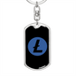 Litecoin (LTC) Crypto Cryptocurrency Keychain Stainless Steel or 18k Gold Dog Tag Keyring-Express Your Love Gifts