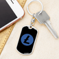 Litecoin (LTC) Crypto Cryptocurrency Keychain Stainless Steel or 18k Gold Dog Tag Keyring-Express Your Love Gifts