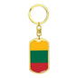 Lithuania Flag Keychain Dog Tag Stainless Steel or 18k Gold-Express Your Love Gifts