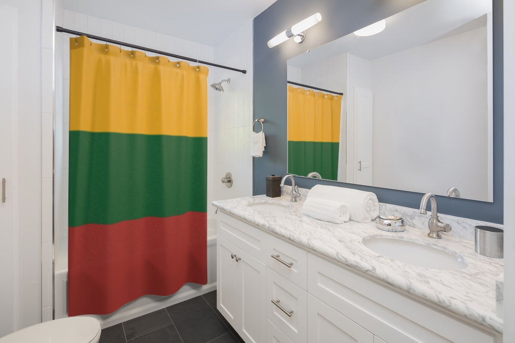 Lithuania Flag Stylish Design 71" x 74" Elegant Waterproof Shower Curtain for a Spa-like Bathroom Paradise Exceptional Craftsmanship-Express Your Love Gifts