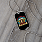 Litle Dog Heatbeat Blue Necklace Stainless Steel or 18k Gold Dog Tag 24" Chain-Express Your Love Gifts