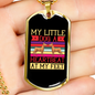 Litle Dog Heatbeat Purple Necklace Stainless Steel or 18k Gold Dog Tag 24" Chain-Express Your Love Gifts