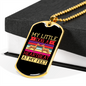 Litle Dog Heatbeat Purple Necklace Stainless Steel or 18k Gold Dog Tag 24" Chain-Express Your Love Gifts
