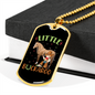 Little Buckaroo Horse Necklace Stainless Steel or 18k Gold Dog Tag 24" Chain-Express Your Love Gifts